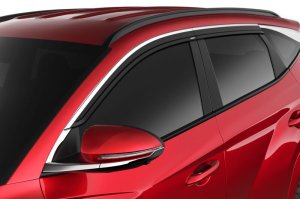 Hyundai Tucson Window Vents - Husky Liners - Low Profile, Smoke with Chrome Trim - Chrome - `22-`23
